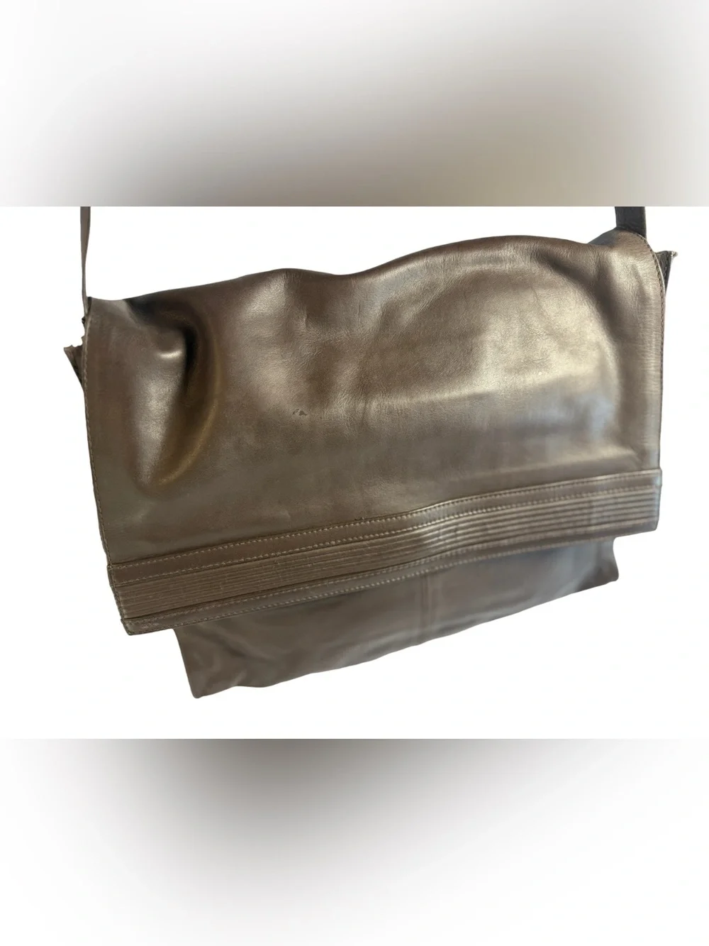 Kenneth Cole Brown Leather Messenger Bag - Casual Crossbody